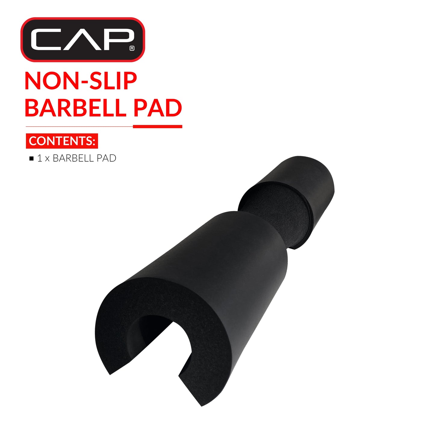 Bar Pad, Non-Slip, Ergonomic Barbell Pad for Neck and Shoulders - Black